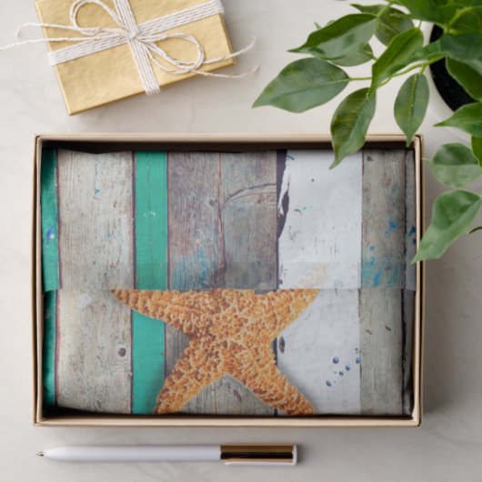 Strand thema zeesterren bruiloft rustiek tissuepapier (Geschenk)