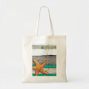 Strand thema zeesterren bruiloft rustiek tote bag