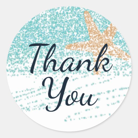 Strand thema zeesterren Dank u Stickers (Voorkant)