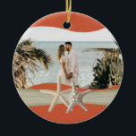 Strand thema zeesterren foto keramisch ornament<br><div class="desc">Strand foto ornament aandenken voor vakantie herinneringen,  huwelijkscadeaus of elke gelegenheid. Voeg je eigen favoriete foto toe en verander indien nodig tekst op de achterkant.</div>