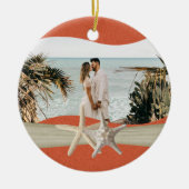 Strand thema zeesterren foto keramisch ornament (Voorkant)