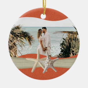 Strand thema zeesterren foto keramisch ornament