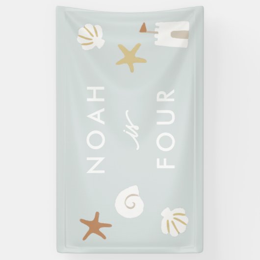 Strand Thema Zwembad Party Kinderen Verjaardag Spandoek (Verticaal)