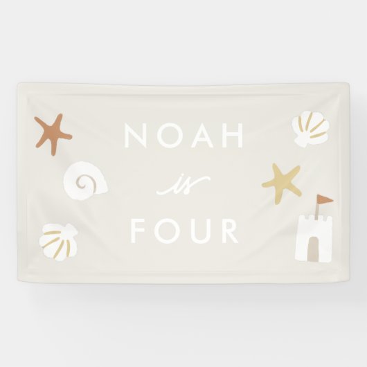 Strand Thema Zwembad Party Kinderen Verjaardag Spandoek (Horizontaal)