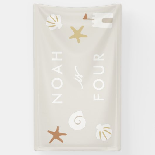 Strand Thema Zwembad Party Kinderen Verjaardag Spandoek (Verticaal)