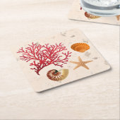 Strand themafeest kartonnen onderzetters (Schuin)