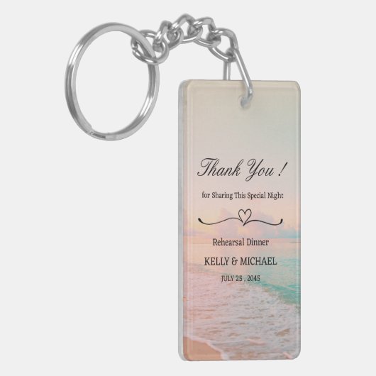 Strand Theme Repetitie Diner Favoriet Sleutelhanger (Voorkant Links)