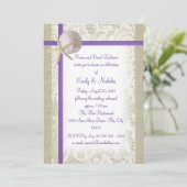 Strand Theme repetitie Diner Paarse Kaart (Staand voorkant)