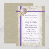 Strand Theme repetitie Diner Paarse Kaart (Voorkant / Achterkant)