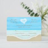 Strand Theme Waterverf RSVP Huwelijksuitnodiging (Staand voorkant)