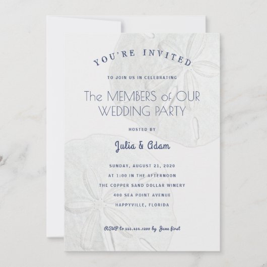 Strand Theme Wedding Party Uitnodiging (Voorkant)