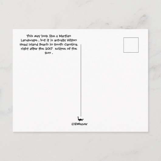 strand tijdens Briefkaart met zonnecriskel (Achterkant)