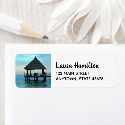 Strand Tiki Hut Etiket (Insitu)