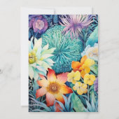 Strand Tonen Bloemen Zomer Bruiloft Uitnodiging (Achterkant)