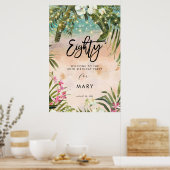 Strand Tropical Florals tachtig welkomstbord poste Poster (Keuken)