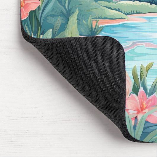 Strand Tropical Island Oerwoud Bergen Floral Muismat (Hoek)