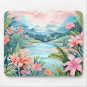 Strand Tropical Island Oerwoud Bergen Floral Muismat (Voorkant)