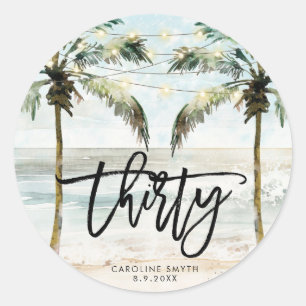 Strand Tropical Palms 30e verjaardag sticker