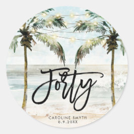 Strand Tropical Palms 40e verjaardag sticker