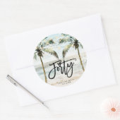 Strand Tropical Palms 40e verjaardag sticker (Envelop)
