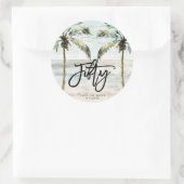 Strand Tropical Palms 50e verjaardag sticker (Tas)