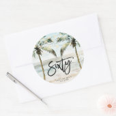 Strand Tropical Palms 60e verjaardag sticker (Envelop)