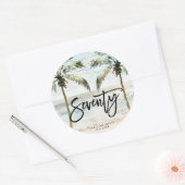 Strand Tropical Palms 70e verjaardag sticker (Envelop)