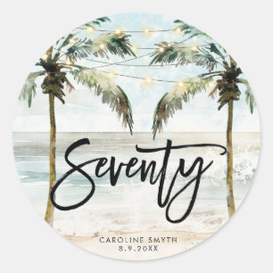 Strand Tropical Palms 70e verjaardag sticker