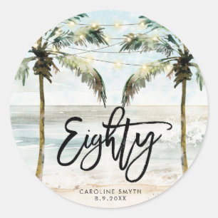 Strand Tropical Palms 80e verjaardag sticker