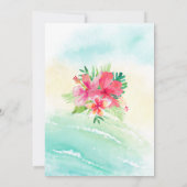 Strand Tropical String Lights Wedding Kaart (Achterkant)