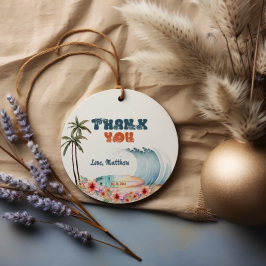 Strand Tropical Surf Dank u Bedankjes Labels