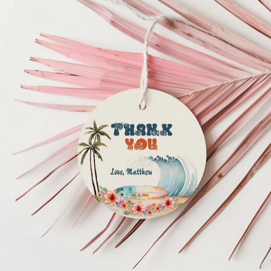 Strand Tropical Surf Dank u Bedankjes Labels