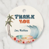 Strand Tropical Surf Dank u Bedankjes Labels (Voorkant)