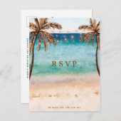 Strand Tropical Wedding RSVP briefkaart (Voorkant / Achterkant)