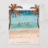 Strand Tropical Wedding RSVP briefkaart (Voorkant)