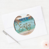 Strand Tropical zestig 60ste verjaardag sticker (Envelop)