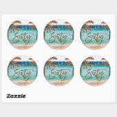 Strand Tropical zestig 60ste verjaardag sticker (Vel)
