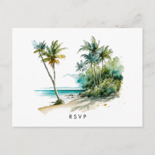 strand tropisch aloha bruiloft rsvp briefkaart