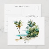 strand tropisch aloha bruiloft rsvp briefkaart (Voorkant / Achterkant)