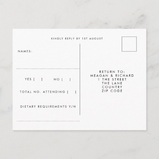 strand tropisch aloha bruiloft rsvp briefkaart (Achterkant)