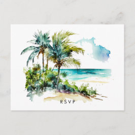 strand tropisch aloha bruiloft rsvp briefkaart