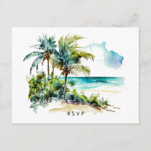 strand tropisch aloha bruiloft rsvp briefkaart