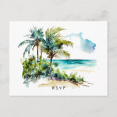 strand tropisch aloha bruiloft rsvp briefkaart (Voorkant)