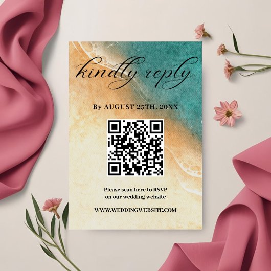 Strand Tropisch Beach Bruiloft RSVP kaart