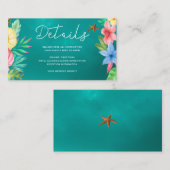 Strand tropisch Hawaiian bruiloft gast details Informatiekaartje (Voorkant / Achterkant)
