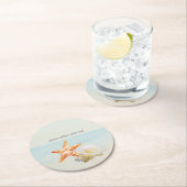 Strand Tropisch met zeester en Conch Ronde Kartonnen Onderzetter (Insitu)