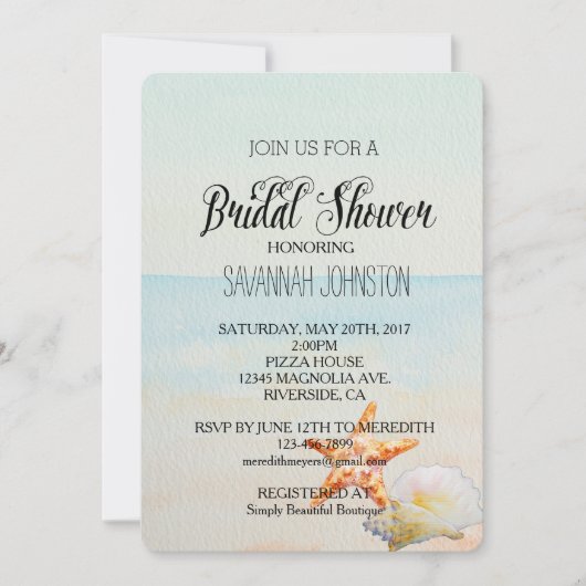 Strand Tropisch met zeesterren vrijgezellenfeest Kaart (Voorkant)