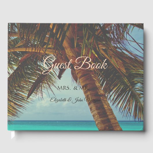 Strand Tropisch, Palm Schelpen Gastenboek (Voorkant)