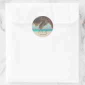 Strand Tropisch,Palmboom Ronde Sticker (Tas)