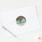 Strand Tropisch,Palmboom Ronde Sticker (Envelop)
